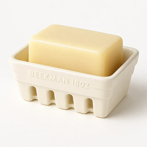 Beekman 1802 Soap Dish Ceramic Farmhouse Caddy Ivory Cream. BRAND NEW IN BOX